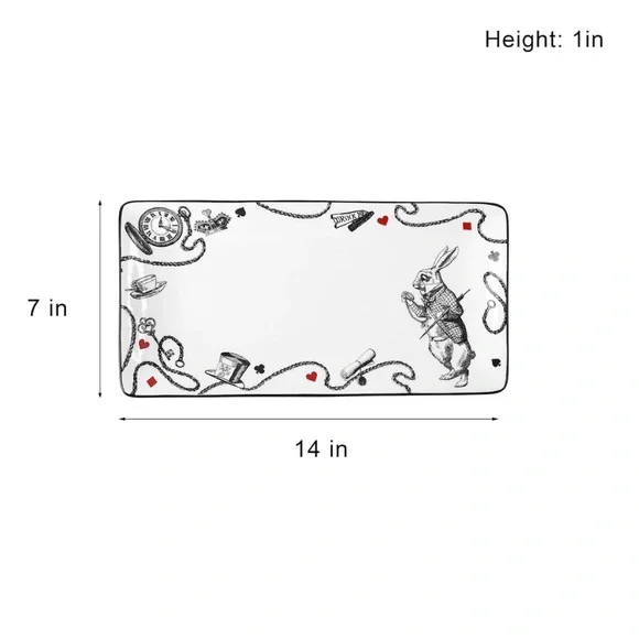 Alice in Wonderland White Rabbit Ceramic Food Platter. - Picture 7 of 8